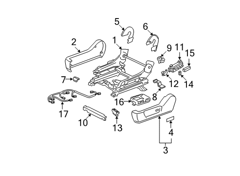 2004 Toyota Avalon Cover, Reclining Adjuster Inside, LH Diagram for 71876-AC010-A0