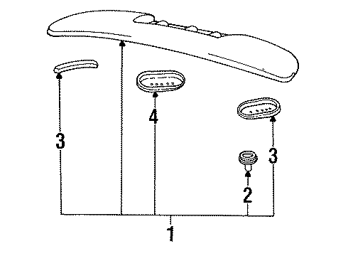 1993 Toyota Previa Rear Spoiler Diagram