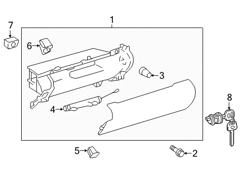 2015 Toyota Camry Cover, Glove Compartment Diagram for 55569-06020-A1