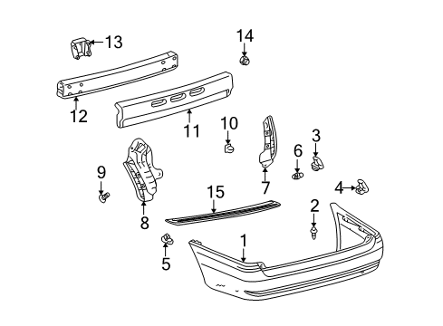 1998 Toyota Sienna Rear Bumper Protector, M/V Diagram for 00278-08975