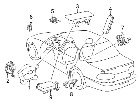 2002 Toyota Corolla Sensor Assembly, Air Bag Diagram for 89170-02150