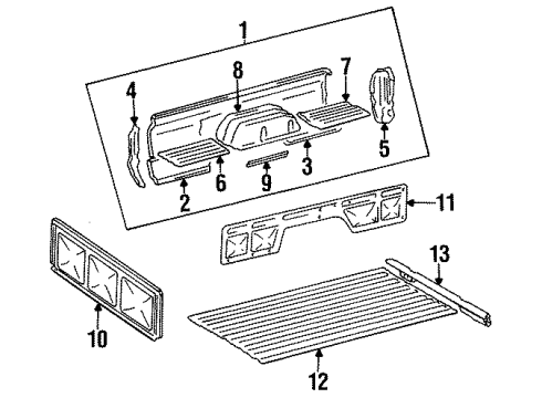 1985 Toyota Pickup Box Assembly Diagram 1 - Thumbnail