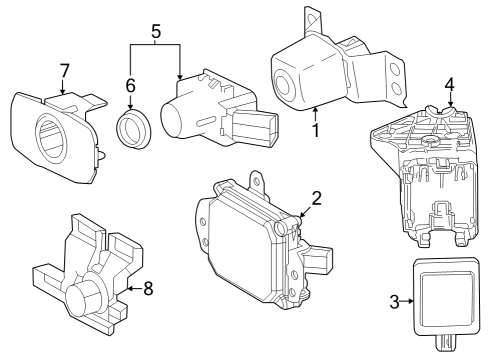 2024 Toyota Grand Highlander Electrical Components - Front Bumper Diagram 2 - Thumbnail