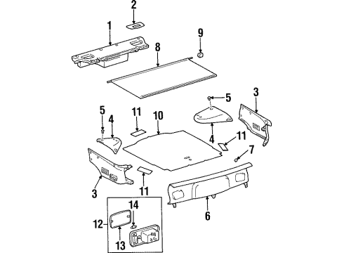 1998 Toyota Supra Interior Trim - Rear Body Diagram