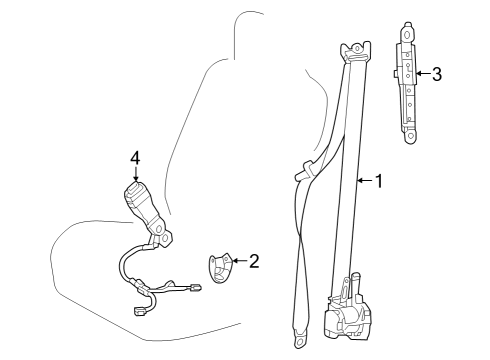 2023 Toyota bZ4X Seat Belt Diagram