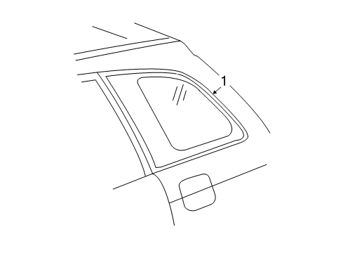 2002 Toyota RAV4 Quarter Glass, Green, Driver Side Diagram for 62720-42240