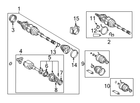 2001 Toyota RAV4 Drive Axles - Front Diagram