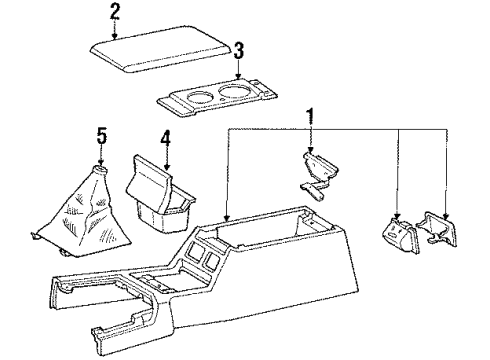 1988 Toyota Supra Box Assembly, Console Diagram for 58810-14400-02