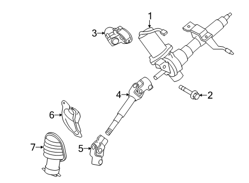 2017 Toyota Yaris Shaft Assembly, Steering Diagram for 45220-0D010