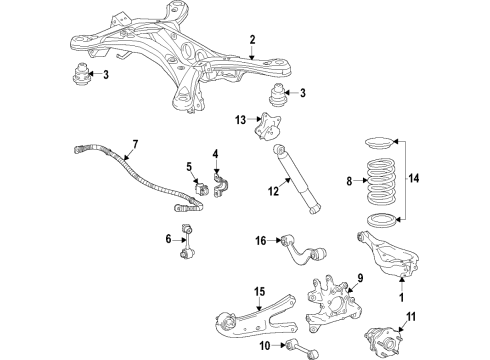 2022 Toyota Highlander Rear Suspension, Control Arm, Ride Control, Stabilizer Bar Diagram 5 - Thumbnail