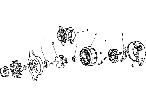 1984 Toyota Corolla Fan, Alternator Diagram for 27441-63030