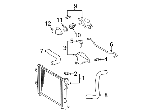 2006 Toyota 4Runner Radiator & Components Diagram