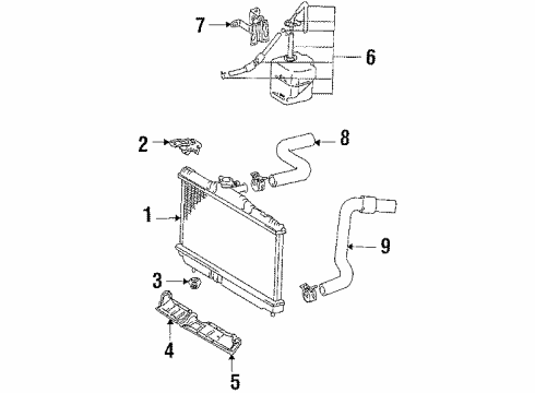 1989 Toyota Celica Lower Air Guide, Passenger Side Diagram for 53291-20020