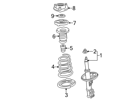 2012 Toyota Avalon Struts & Components - Front Diagram