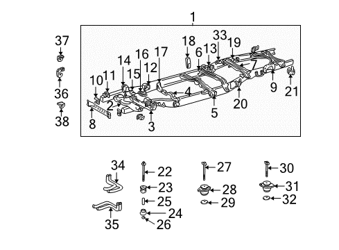 2004 Toyota Tundra Frame Assembly Diagram for 51001-0C058