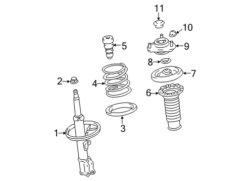 2014 Toyota Corolla Struts & Components - Front Diagram