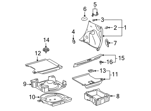 2004 Scion xB Interior Trim - Rear Body Diagram