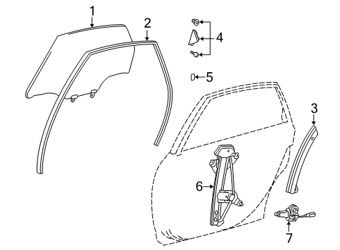 2002 Toyota Avalon Seal, Rear Door Division Bar, Inside, RH Diagram for 67485-AC010