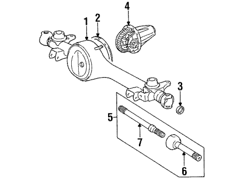 1997 Toyota Land Cruiser Drive Axles - Front Diagram