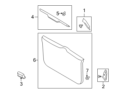 2010 Scion xB Board Assy, Back Door Trim Diagram for 67750-12120-B0