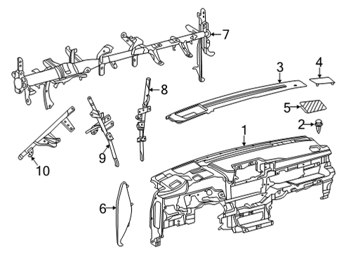 2020 Toyota Highlander Cluster & Switches, Instrument Panel Diagram