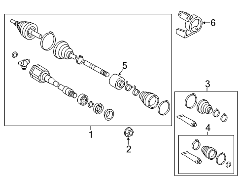 2018 Toyota Avalon Drive Axles - Front Diagram