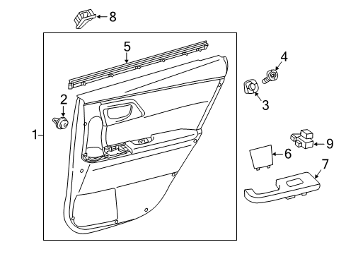 2017 Toyota Corolla iM Panel Assembly, Rear Door Diagram for 67640-12N90-C1