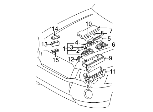 2007 Toyota Highlander Cover, Relay Block, Upper Diagram for 82662-48010