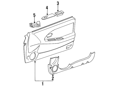 1992 Toyota MR2 Weatherstrip Assy, Front Door Glass, Inner Diagram for 68170-17020