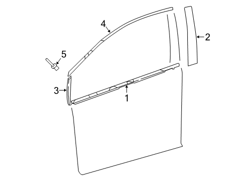 2021 Toyota Prius AWD-e MOULDING, Front Door Window Frame Diagram for 75756-47040