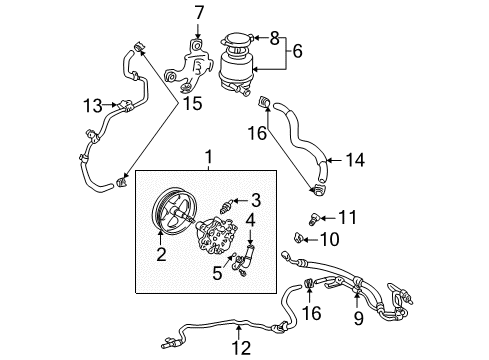 2002 Toyota Camry P/S Pump & Hoses, Steering Gear & Linkage Diagram 4 - Thumbnail