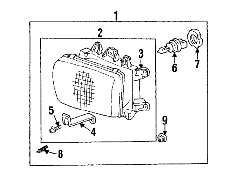 1995 Toyota 4Runner Driver Side Headlight Assembly Diagram for 81170-35100