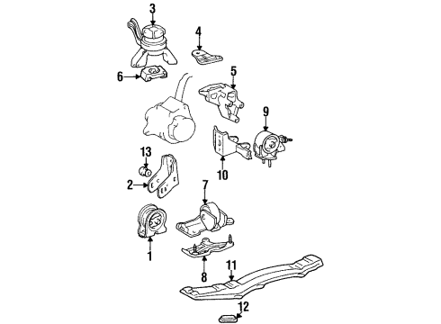 1995 Toyota Celica Bracket, Engine Mounting, RH Diagram for 12315-74120