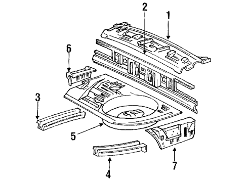 1984 Toyota Celica Member Sub-Assembly, Rear Floor Side, RH Diagram for 57601-14120