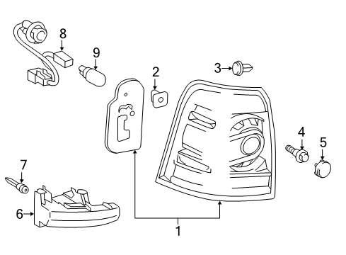 2013 Toyota Land Cruiser Lens & Body, Rear Combination Diagram for 81561-60A70