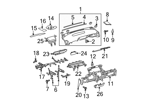 2011 Toyota Prius Instrument Panel Diagram 1 - Thumbnail