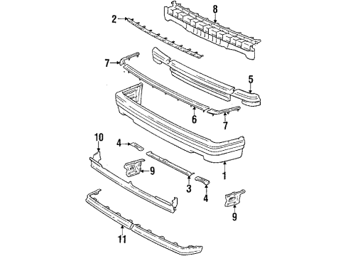 1988 Toyota Cressida Cover, Front Spoiler Diagram for 76851-22011