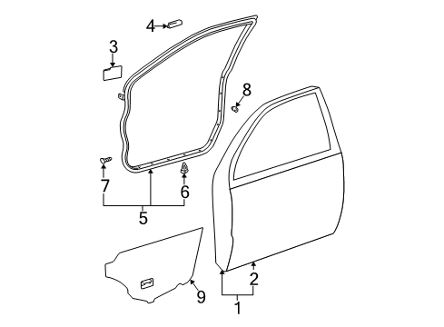 2006 Toyota Camry Front Door Diagram