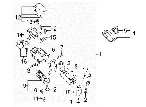 2006 Toyota Sequoia Box Assy, Console Compartment Diagram for 58820-0C020-B0