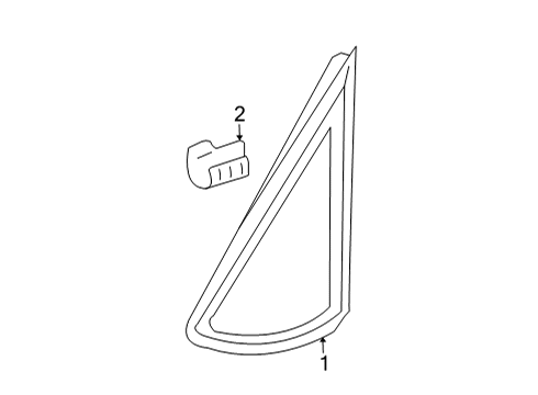 2008 Toyota Prius Glass & Hardware - Pillars Diagram