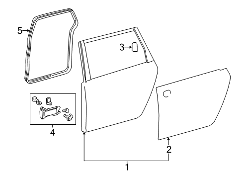 2004 Toyota Sienna Weatherstrip, Rear Door, RH Diagram for 67871-08021-E0