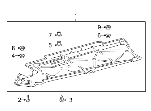 2020 Toyota Camry Pillars, Rocker & Floor - Under Cover & Splash Shields Diagram