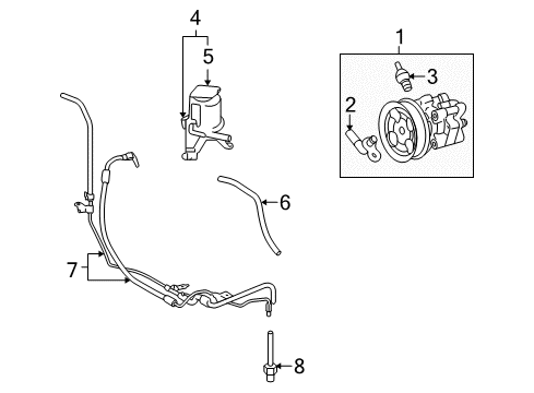 2007 Toyota FJ Cruiser P/S Pump & Hoses, Steering Gear & Linkage Diagram