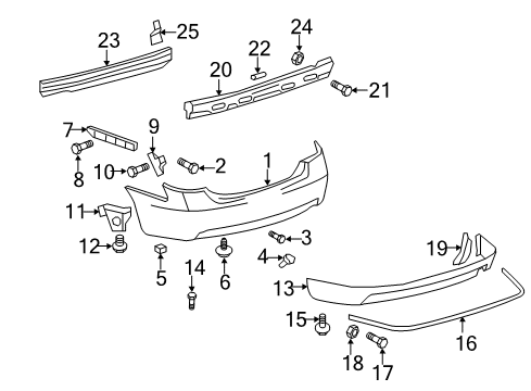 2008 Toyota Camry Rear Bumper Diagram