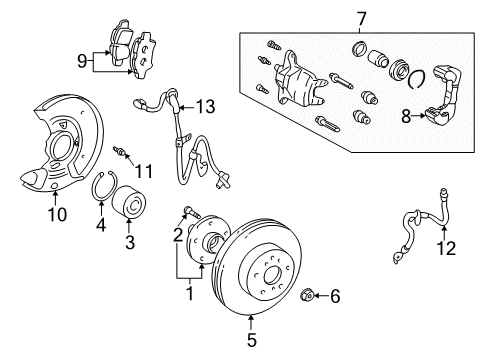 2007 Scion tC Wire, Skid Control Sensor Diagram for 89516-21030