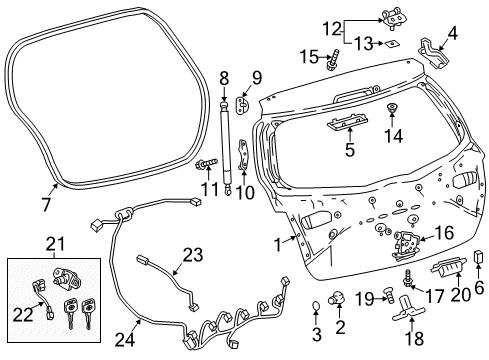 2018 Toyota Yaris Bracket, Back Door DAMPER Stay Diagram for 68947-0D110