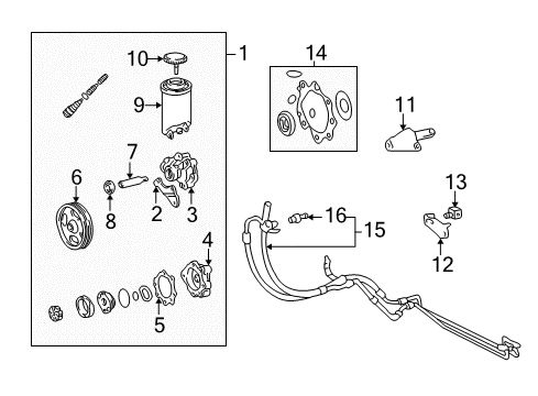 2001 Toyota Tundra Housing Sub-Assy, Vane Pump, Front Diagram for 44302-04020