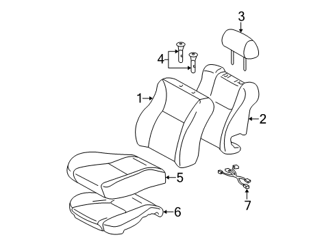 2005 Toyota Corolla Front Seat Components Diagram 2 - Thumbnail