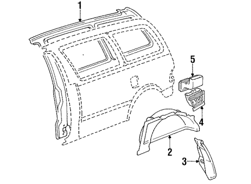 1991 Toyota Previa Inner Structure - Side Panel Diagram 1 - Thumbnail