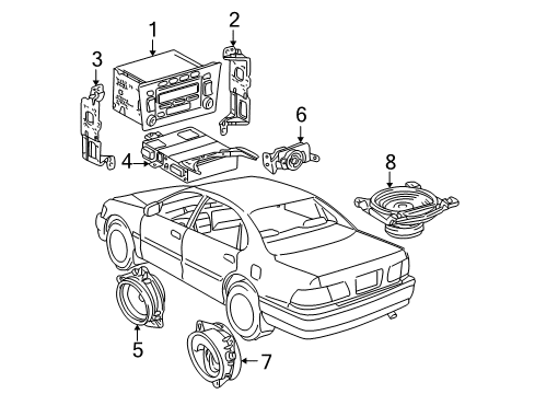 2001 Toyota Avalon Receiver Assembly, Radio Diagram for 86120-AC081